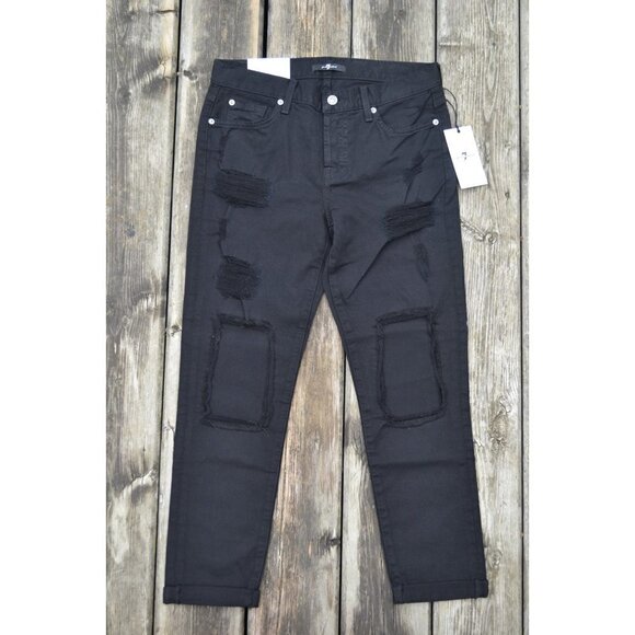 NWT 7 FOR ALL MANKIND | Black Josefina Jeans | Sz. 25 - Picture 5 of 10